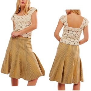 NWOT Free People Women’s Candace Mid Rise Boho Skirt